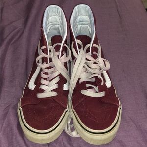 Burgundy Vans hightops